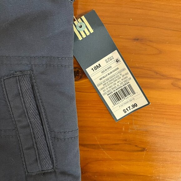 Genuine Kids Oshkosh Navy Puffer Vest Faux Fur Hood - Size 18 Months - Picture 5 of 11